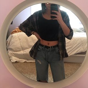 blue/green/yellow flannel